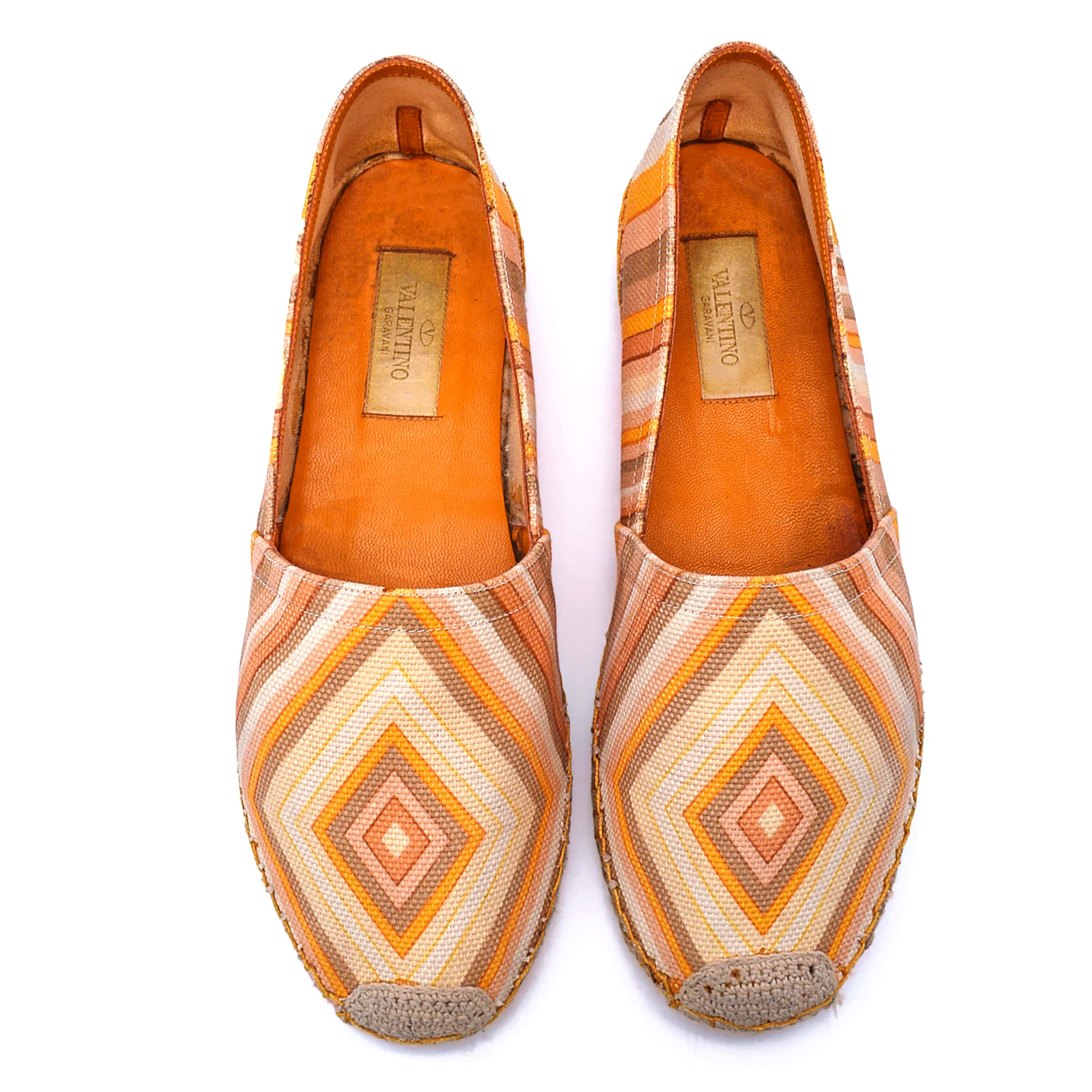 Valentino - Multicolor Canvas Native Couture 1975 Print Espadrilles / 37